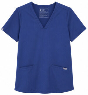 FIGS Women's Blue Scrub Top Size Small Stretch Medical Uniform Workwear Pockets
